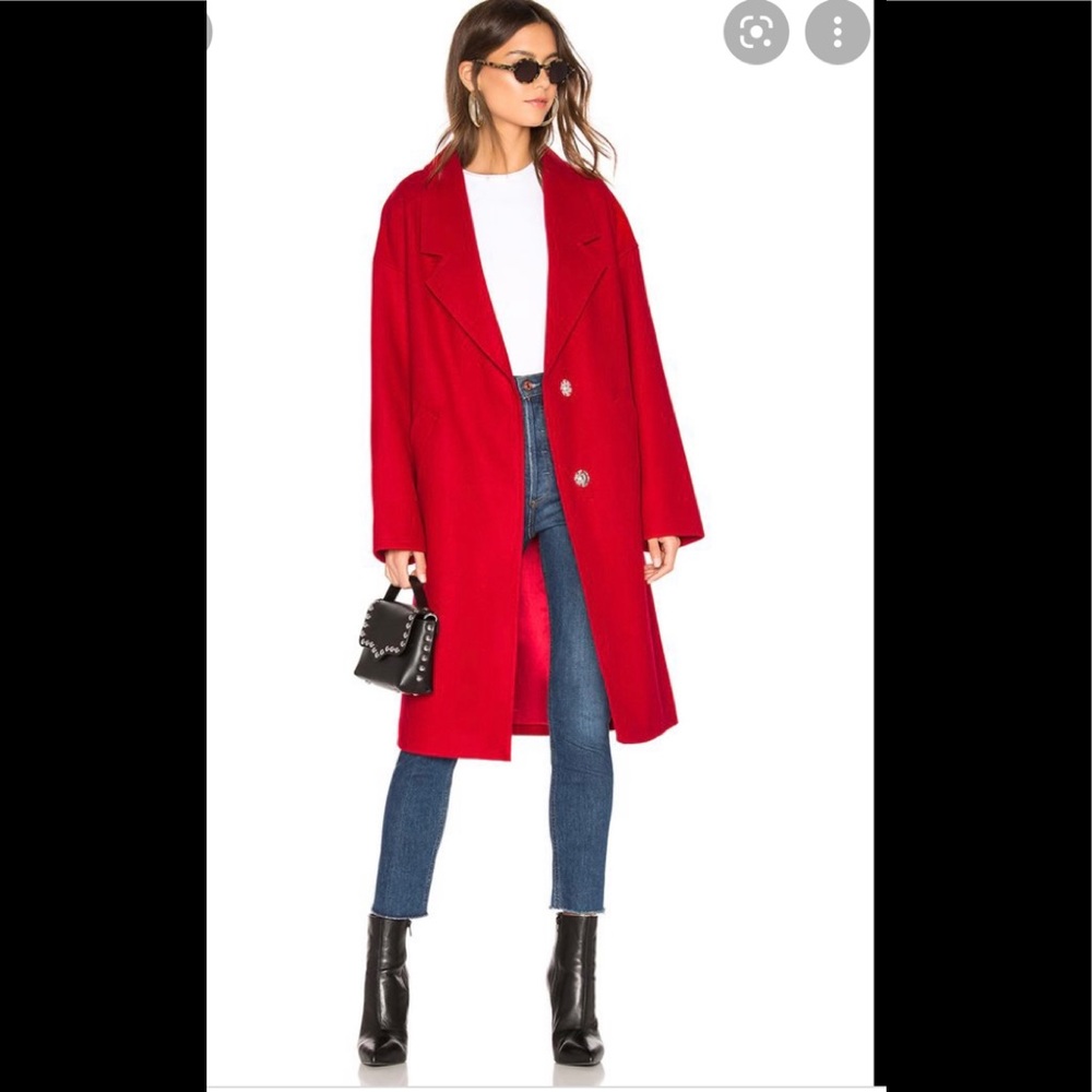 Kendal+Kylie oversized red coat